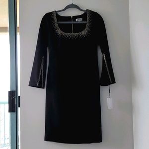 Black Calvin Klein hand beaded dress